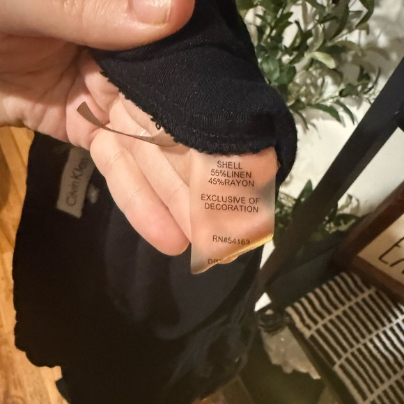 Calvin Klein Black Straight Leg lien pants size small - Picture 11 of 11